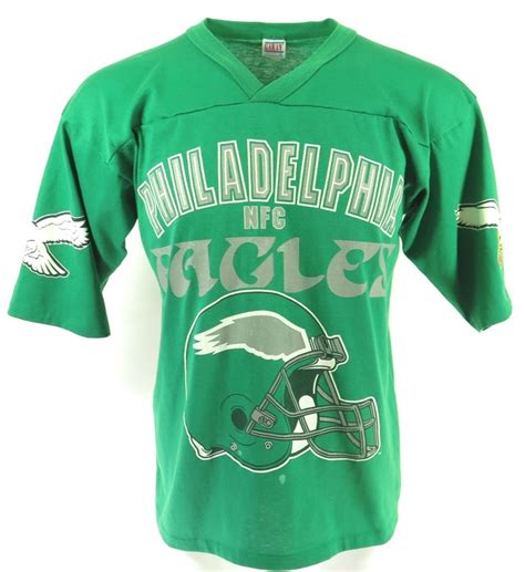 Vintage 80s Philadelphia Eagles Jersey T-Shirt Mens L Deadstock ...