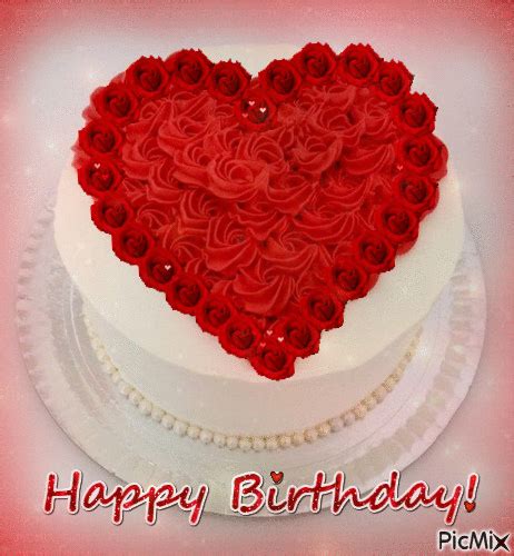 Heart Red Rose Happy Birthday Cake Gif Pictures, Photos, and Images for Facebook, Tumblr ...