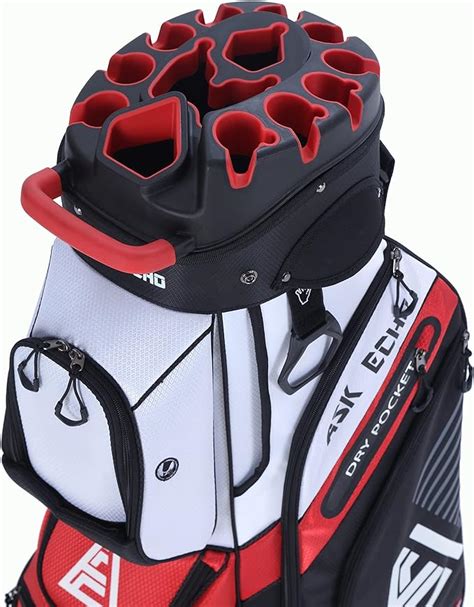 ASK ECHO T-Lock Golf Cart Bag with 14 Way Organizer Divider Top, Premium Cart Bag with Handles ...