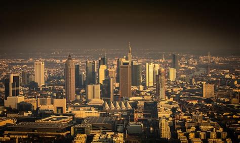 Premium Photo | Aerial view of frankfurts skyline