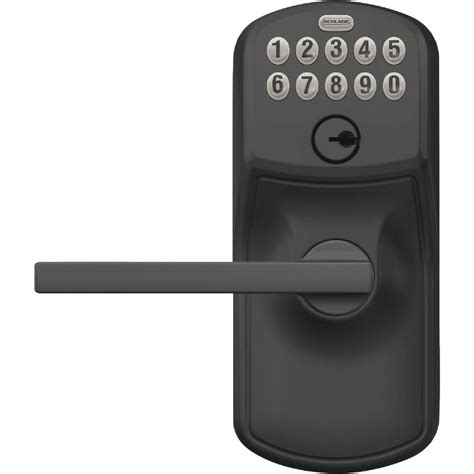 Schlage Matte Black Electronic Keypad Entry Latitude Lever with ...