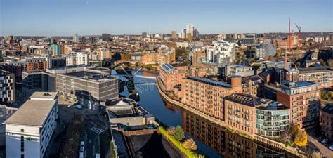 Aerial View of Leeds City Centre Stock Photo - Image of street, west: 235324596