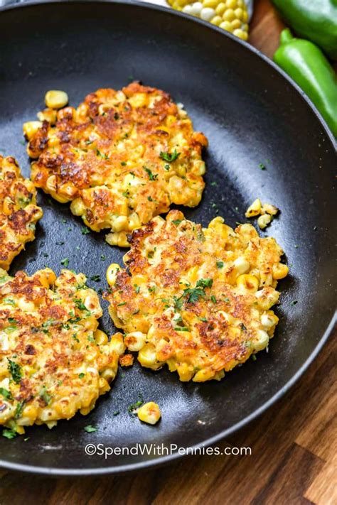 Easy Corn Fritters {with cheese & jalapeños} - Spend With Pennies