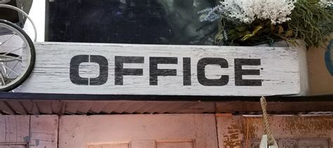 Office Sign on Reclaimed Wood