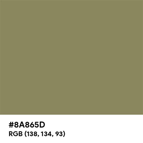 Khaki Green color hex code is #8A865D