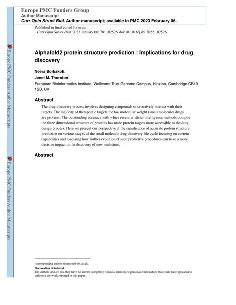 (PDF) AlphaFold2 protein structure prediction: Implications for drug ...