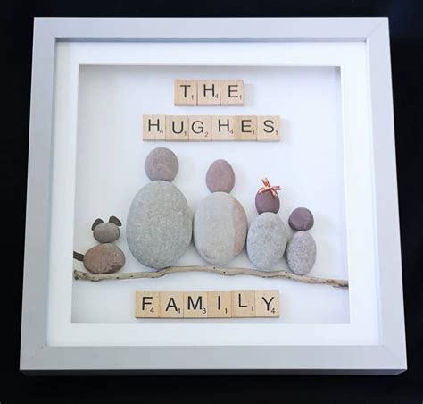 Pebble Family Frame Personalised Pebble Art Driftwood - Etsy