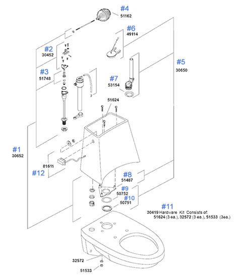 Wellesley Wall Mount Toilet Repair Parts by Kohler