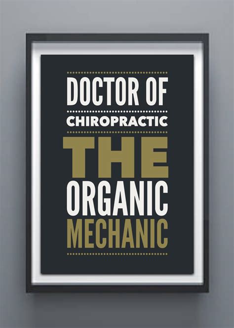 The Organic Mechanic Black Poster - Chiropractic Forward