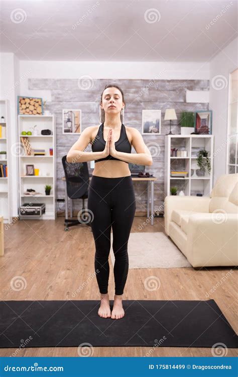 Beautiful Young Woman Practicing Yoga for Her Wellbeing Stock Image ...