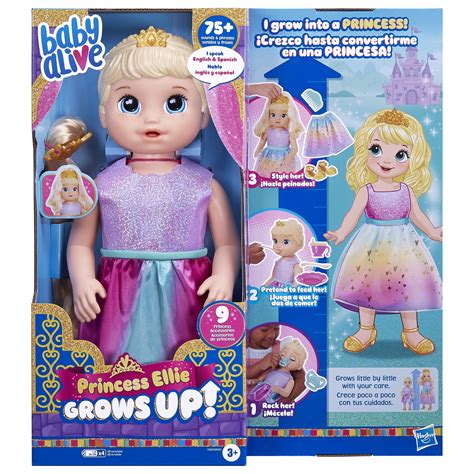 Buy Baby Alive Princess Ellie Grows Up! Interactive Doll with Accessories, Toys for 3+ Years, 18 ...