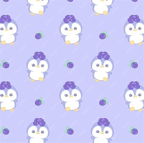 Premium Vector | Cute kawaii penguin kids seamless pattern wallpaper