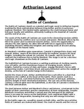 Arthurian Legend: Battle of Camlann Article & Questions Assignment (WORD)