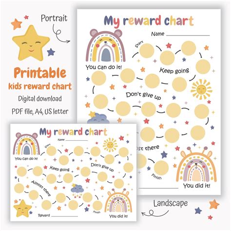 Printable Reward Chart. Toddler Potty Chart. Kids Behavior - Etsy