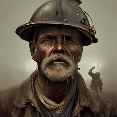 Old Coal Miner Portrait · Creative Fabrica