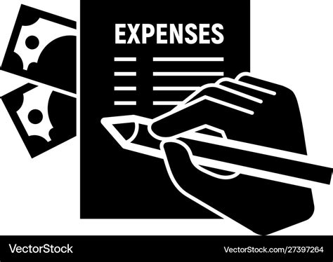 Expenses signing report icon simple style Vector Image