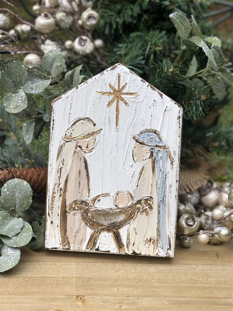 Nativity Block Painting Manger Scene Art Christmas Decor | Etsy | Christmas paintings, Manger ...