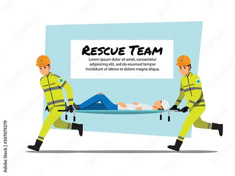 rescue team ,Vector illustration cartoon character. Stock Vector | Adobe Stock