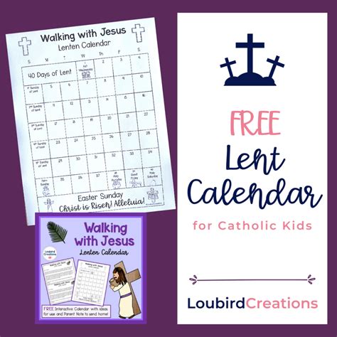 Free Lent Calendar for Kids - Loubird Creations