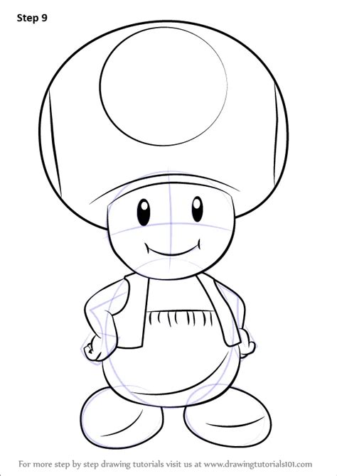 How to Draw Toad from Super Mario (Super Mario) Step by Step | DrawingTutorials101.com