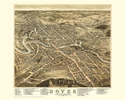 Birds Eye Map of Newport New Hampshire 1877 Fine art print stuitable for framing White Mountains ...