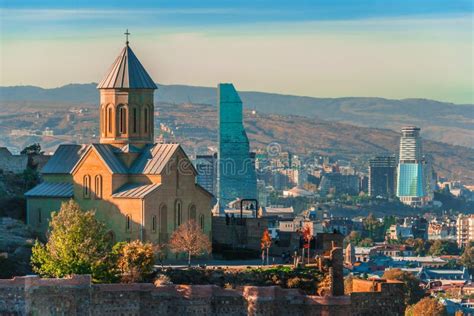 View of Narikala Fortress in Tbilisi, the Capital of Georgia Stock Image - Image of orthodox ...