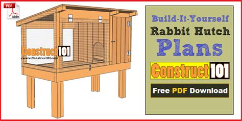 Rabbit Hutch Plans - Step-By-Step Plans - Construct101 | Rabbit hutch ...