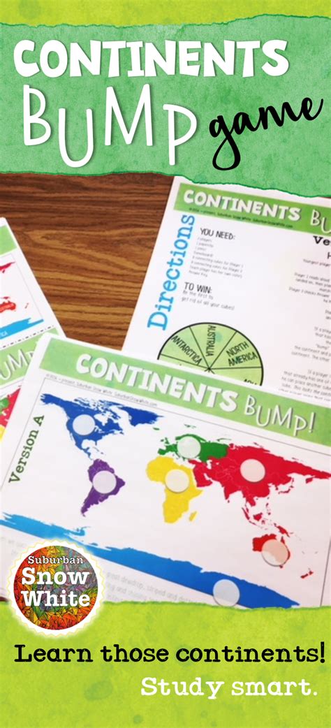 These geography continent game printables teach students the names and ...