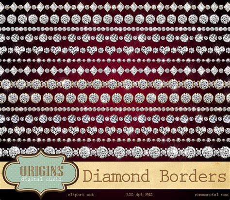 Diamond Borders Clipart by Origins Digital Curio on @creativemarket ...