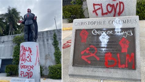 Columbus, Ponce De Leon statues at Bayfront vandalized during march in ...