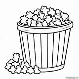 Colorful Popcorn Bucket Coloring Page  Pagescom sketch template
