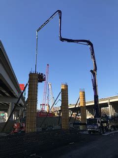 Concrete pour into bridge columns | This photo shows the gia… | Flickr