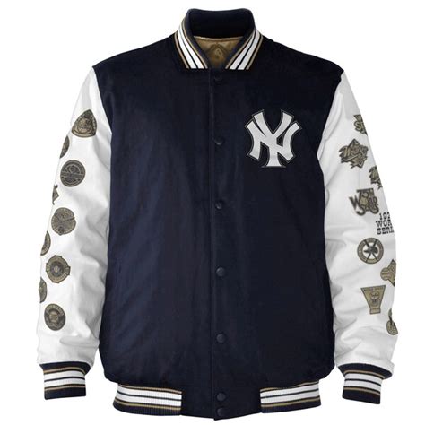 New York Yankees Box and 1 Button-Up Commemorative Jacket - Navy Blue ...