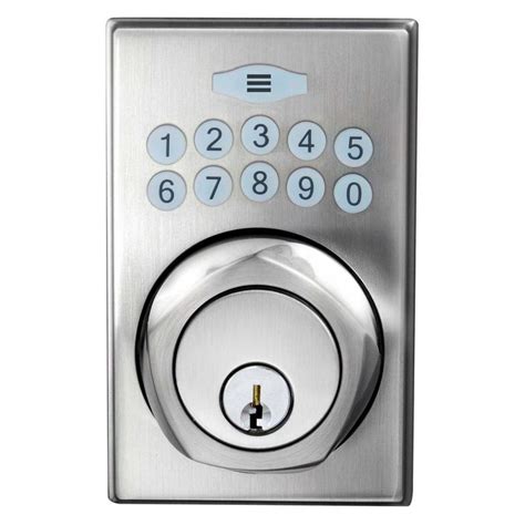 Defiant Satin Nickel Square Single Cylinder Spin-To-Lock Electronic Keypad Deadbolt-GHX2DB51AA ...