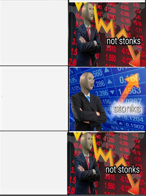 not stonks meme template without text