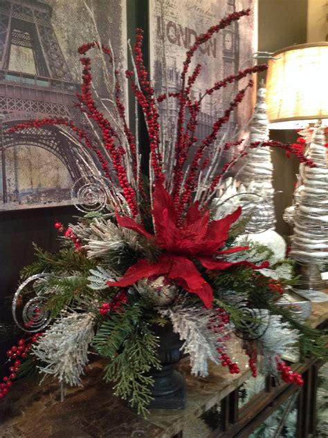 Floral arg. In the red room | Christmas flower arrangements, Christmas arrangements, Christmas ...