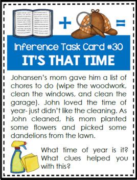 Inference Task Cards by Wise Guys | Teachers Pay Teachers