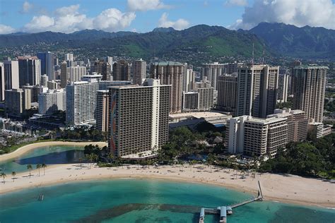 Waikiki Hilton Hawaiian Village Hale Koa Hotel aerial Waikiki Be - Honolulu Civil Beat