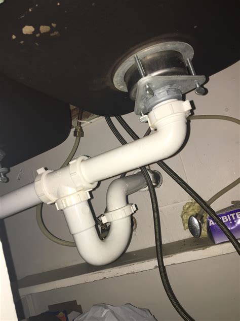 Advice on how to connect new dishwasher drain hose to pipes under sink : Plumbing