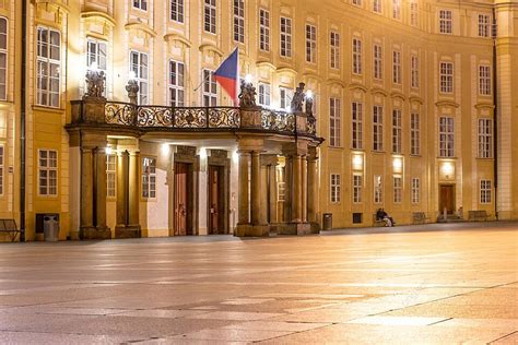 Night View Of Prague Castle Archives Balcony Entrance Photo Background ...