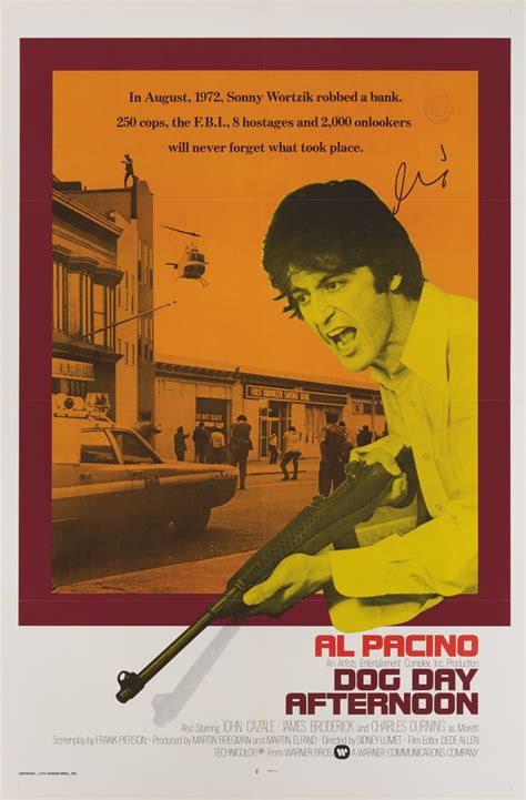 DOG DAY AFTERNOON (1975) INTERNATIONAL POSTER, US, SIGNED BY AL PACINO ...