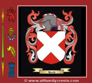 Neville family crest and meaning of the coat of arms for the surname ...