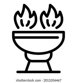 Fire Brazier Icon Outline Fire Brazier Stock Vector (Royalty Free ...