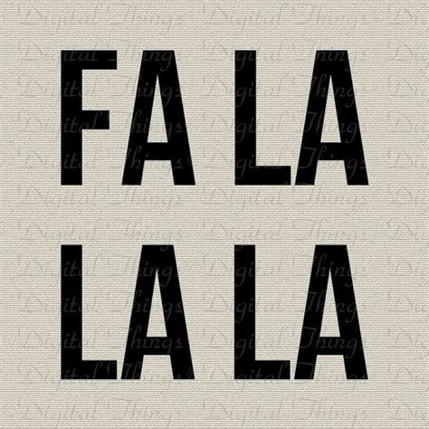 Christmas Fa La La La Song Typography Holiday Decor Printable