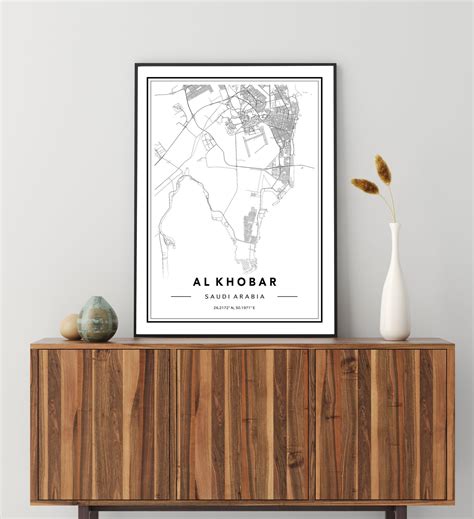 Al Khobar Map Print Custom Maps Al Khobar Street Map Al | Etsy