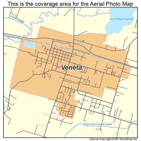 Aerial Photography Map of Veneta, OR Oregon