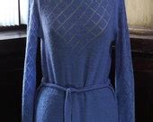 Items similar to Beautiful Periwinkle Argyle Lace BoHo Vintage Women's dress plus size on Etsy
