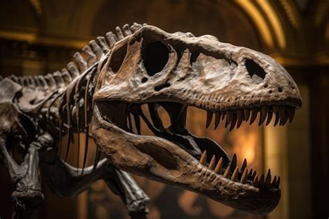 Premium Photo | Dinosaur skeleton exhibit in a natural history museum ...