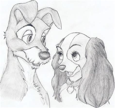 Lady From Lady And The Tramp Drawing