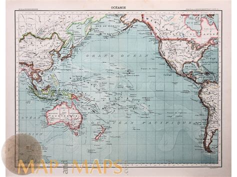 Oceanie Old map Pacific Ocean Franz Schrader 1890 | Mapandmaps